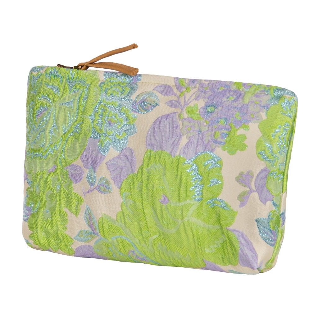 DAGNY #514-839/27 Pouch Sand w/green/purple lurex flowers