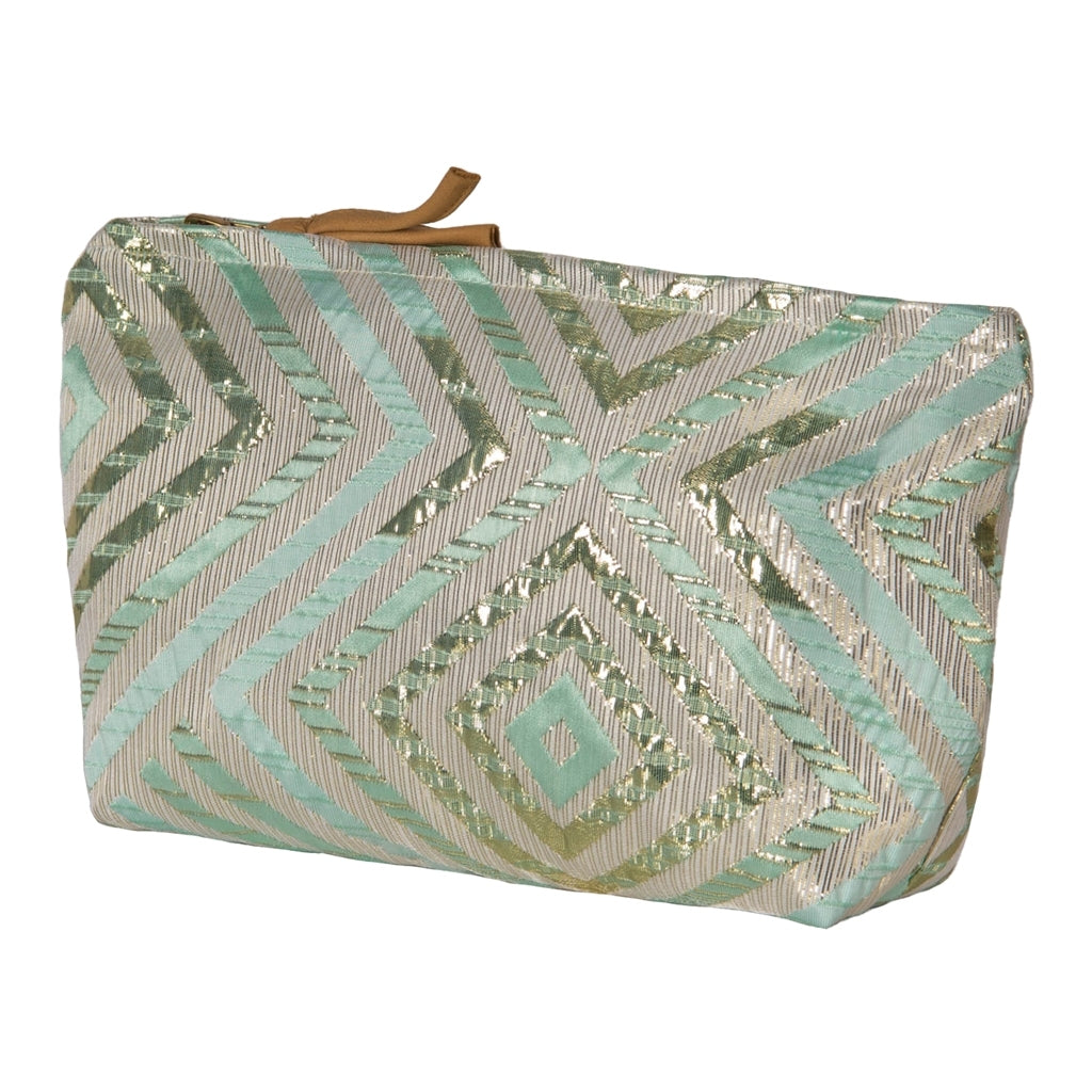DAGNY #464-830/27 Pouch Green w/Silver lurex