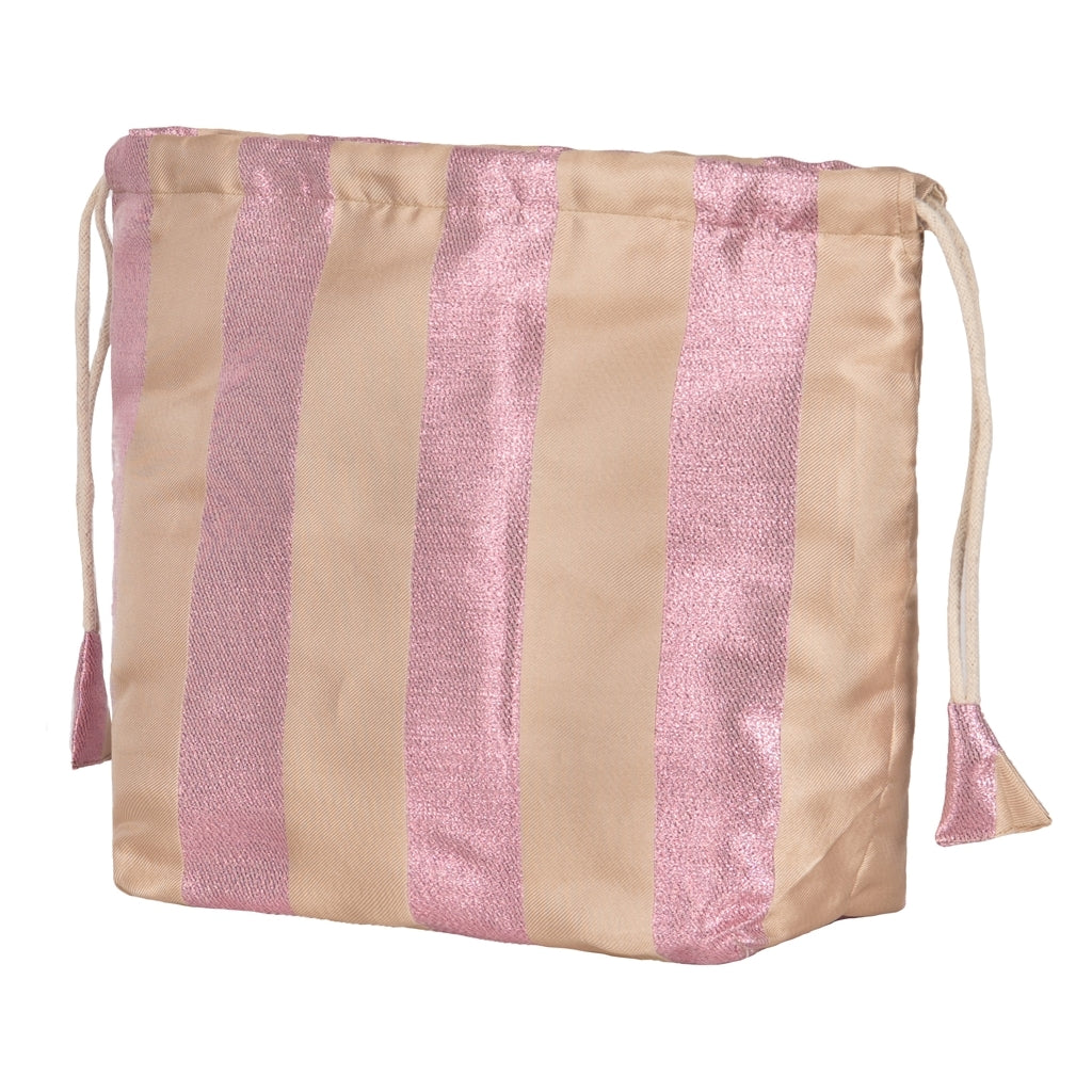 DAGNY #489-858/project Bag Sand/rose lurex stripe