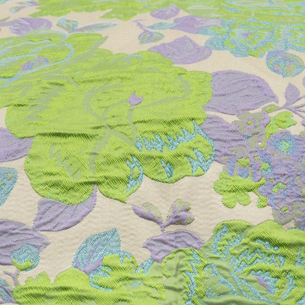 DAGNY #514-839/27 Pouch Sand w/green/purple lurex flowers