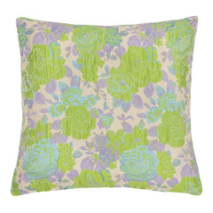 DAGNY #514-839/50 Cushion cover Sand w/green/purple lurex flowers