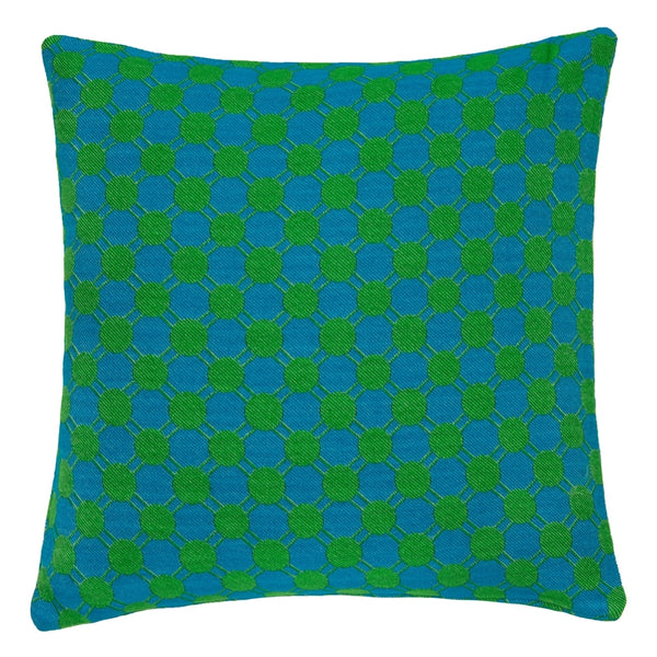 DAGNY #526-874/50 Cushion cover Blue w/green dots