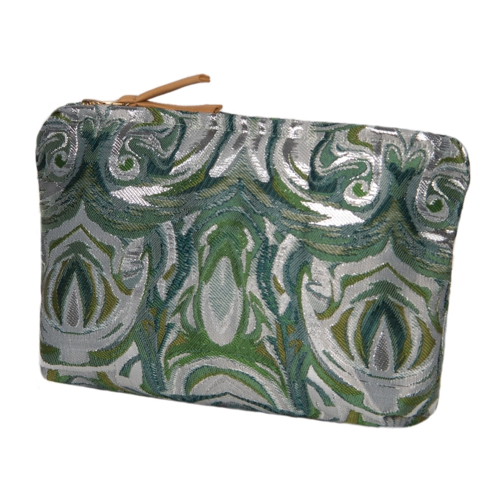 DAGNY #574-896/27 Pouch Green w/Silver lurex