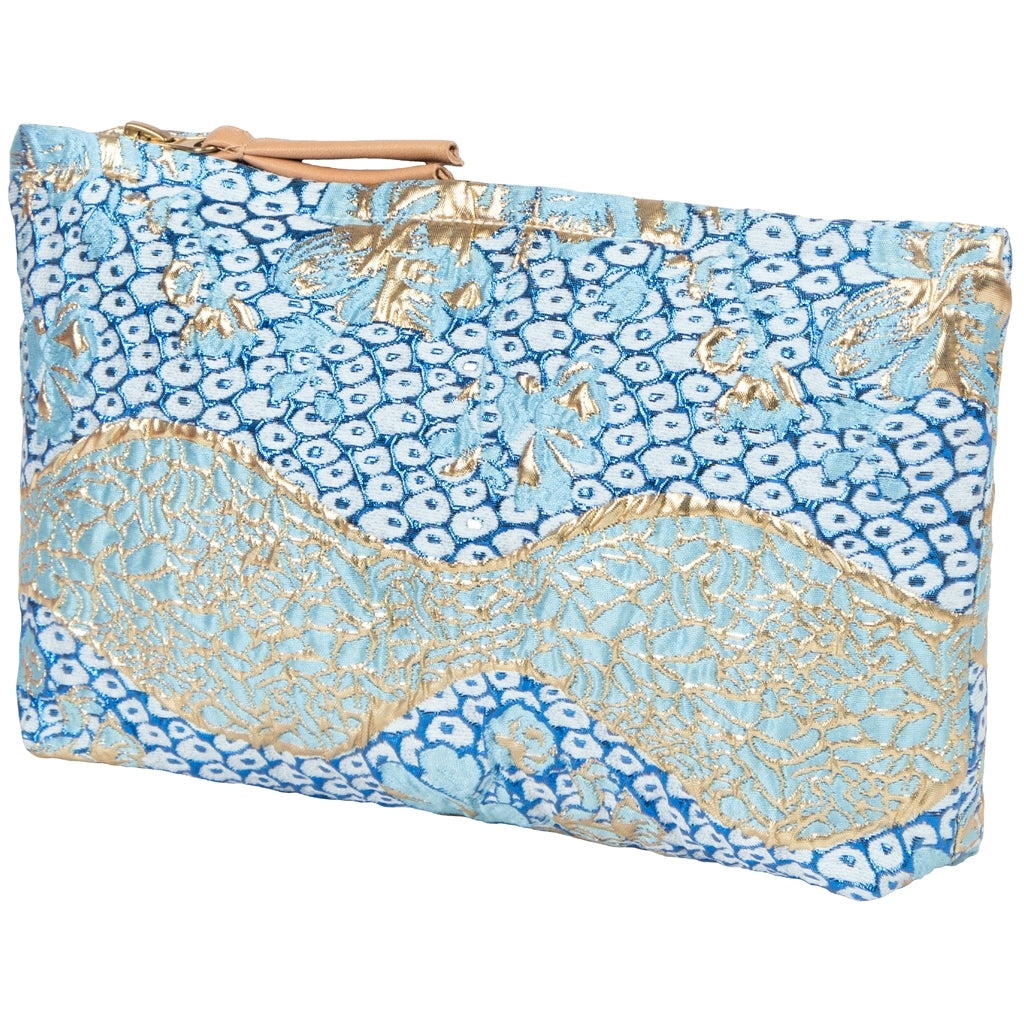 DAGNY #307-711/18 Pouch Blue w/Gold lurex