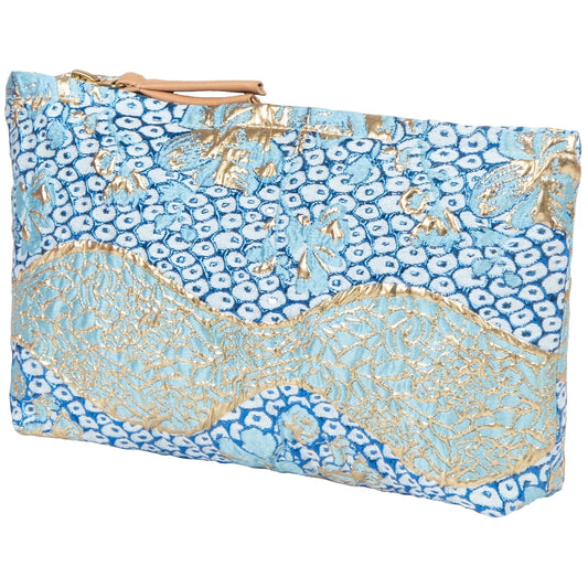 DAGNY #307-711/18 Pouch Blue w/Gold lurex