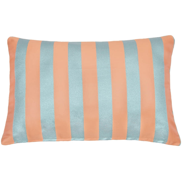 DAGNY #395-777/40 Cushion cover Peach/Blue stripe w/lurex