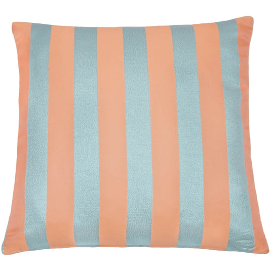 DAGNY #395-777/50 Cushion cover Peach/Blue stripe w/lurex