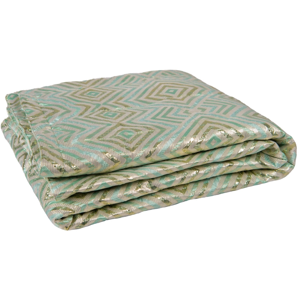 DAGNY #464-830/bed Bed Spread Green w/Silver lurex