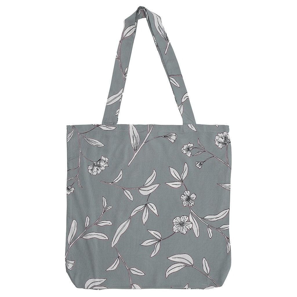 DAGNY Shopper #19103 Bag Dusty blue w/flowers